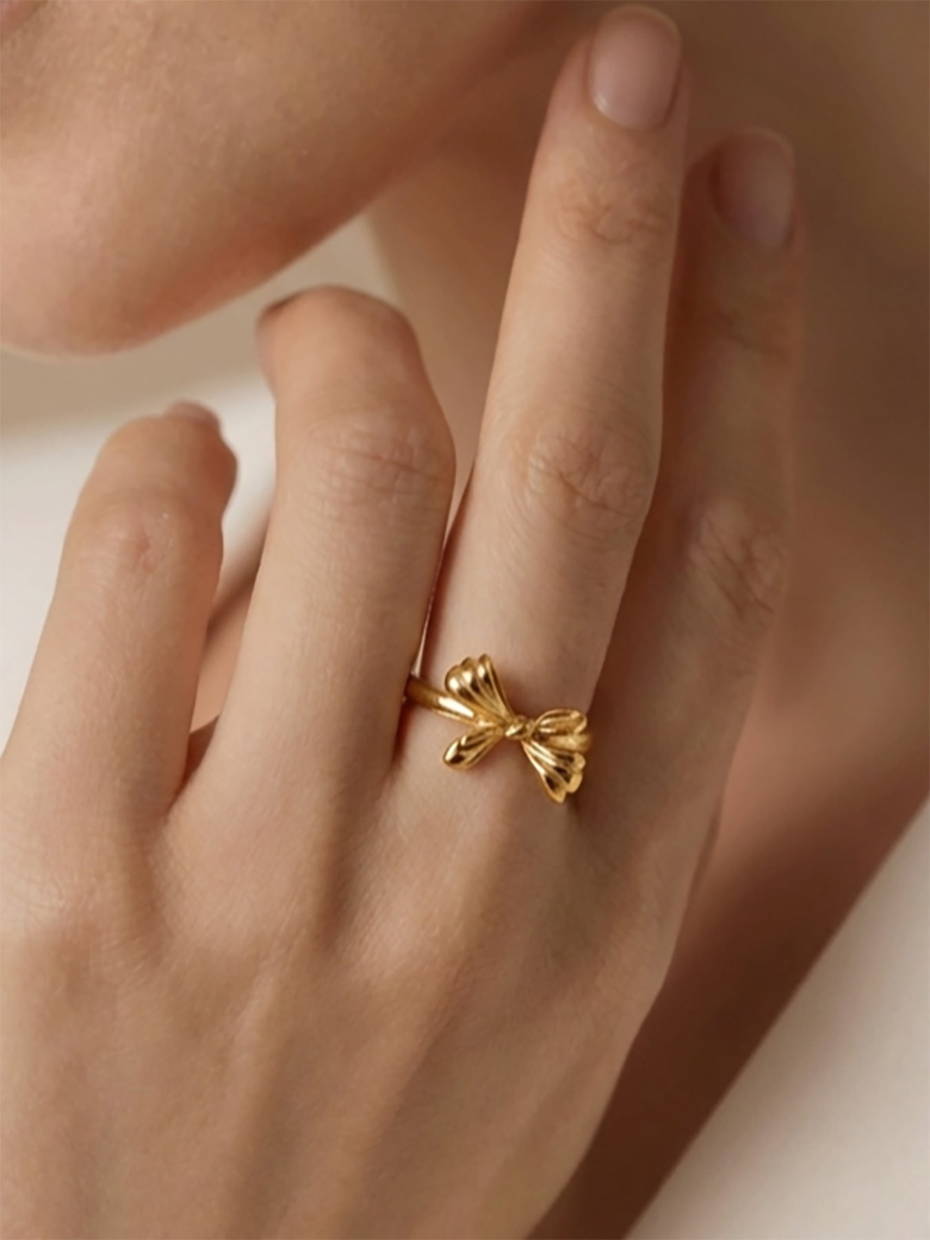 Vintage Bow Open Cuff Ring - Moonix