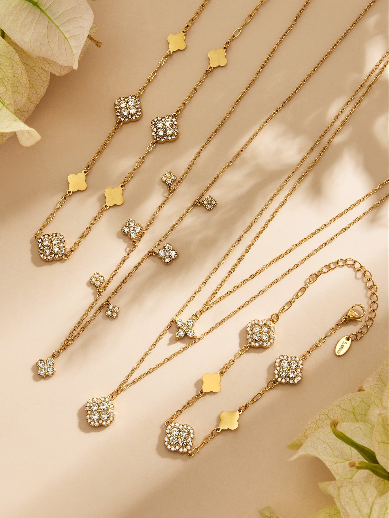 Vintage Pave Clover Bracelet - Moonix