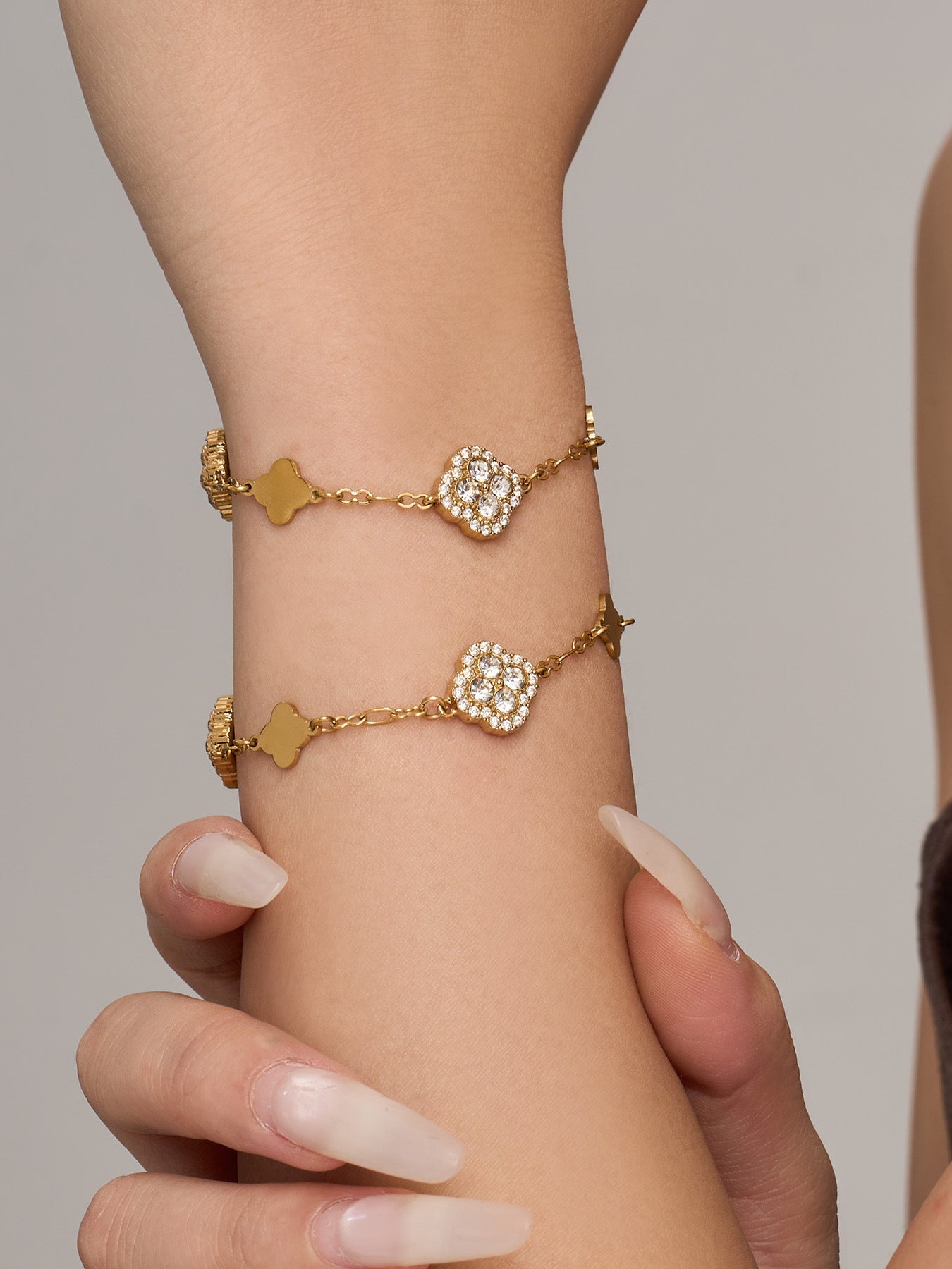 Vintage Pave Clover Bracelet - Moonix