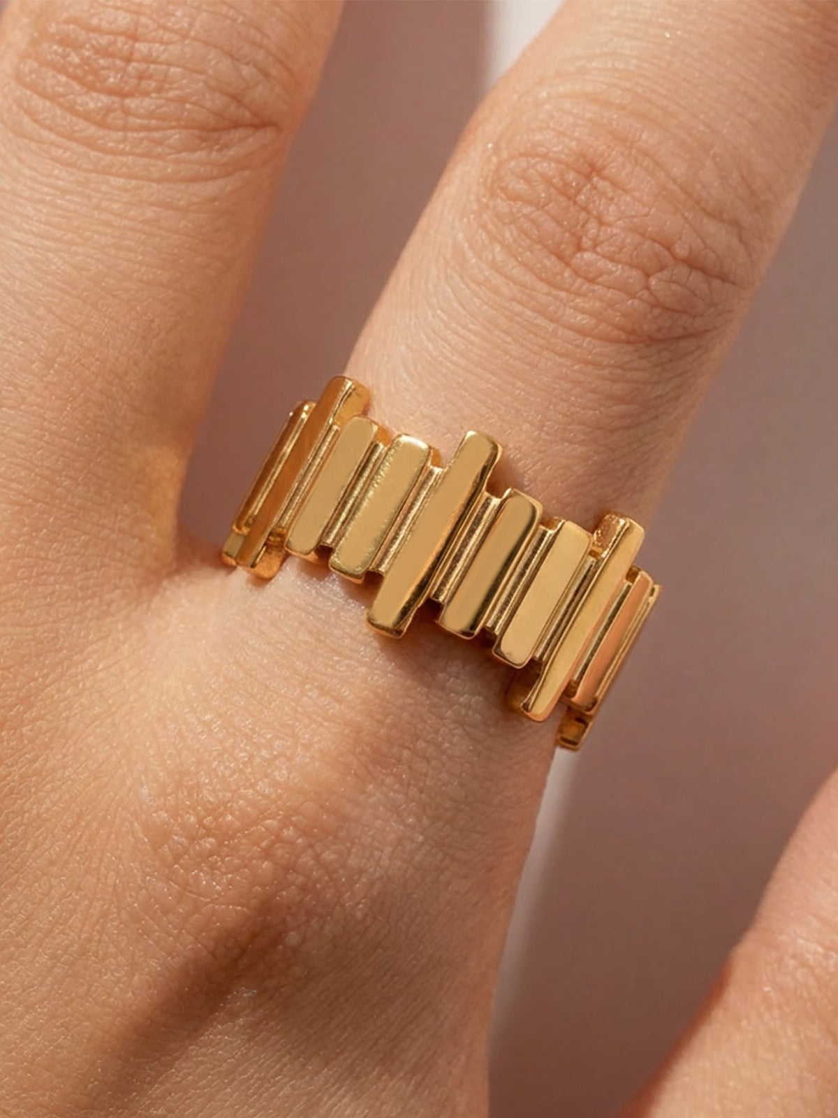 Watch Link Open Cuff Ring - Moonix