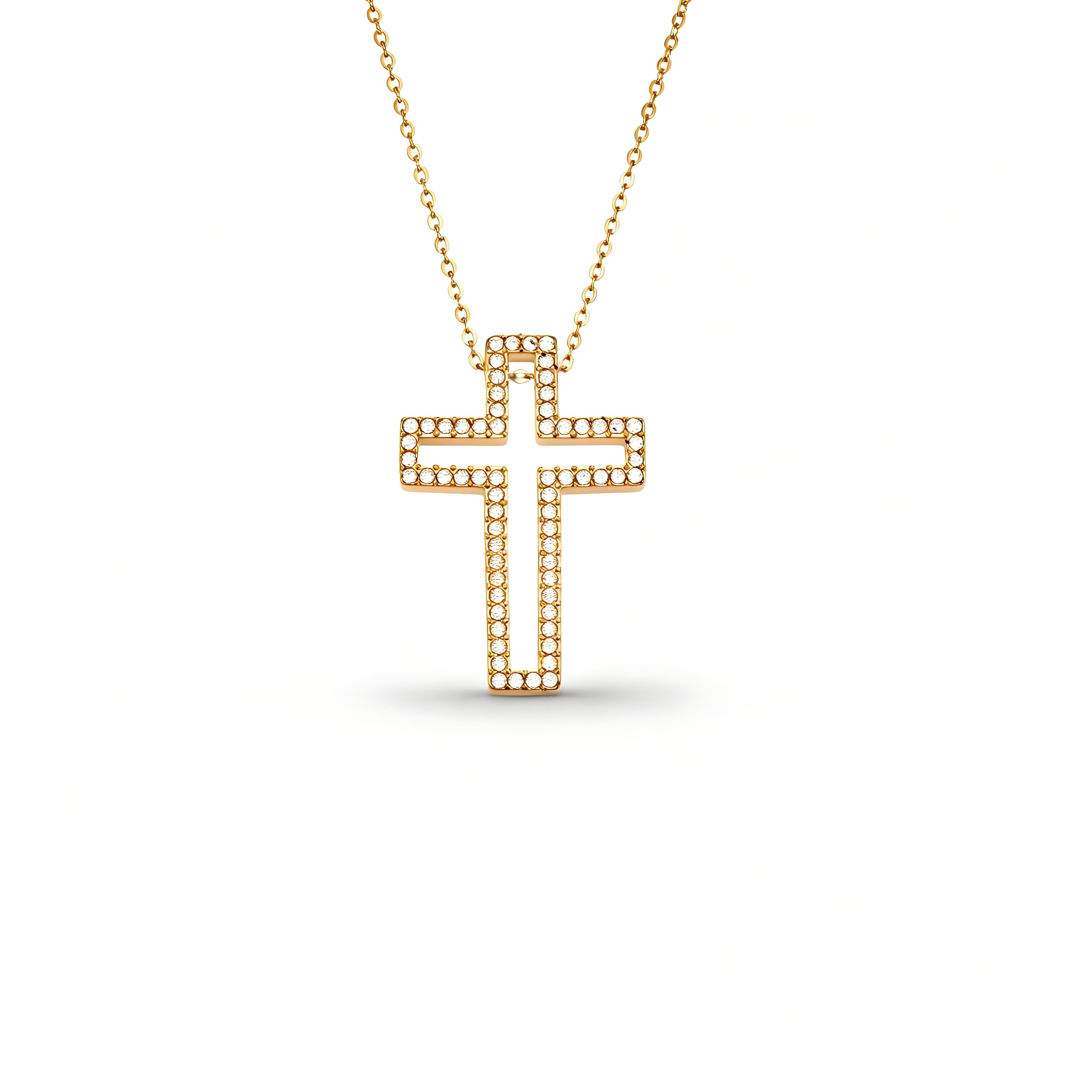 Y-Layer Tiny Cross Bead Lariat Necklace - Moonix