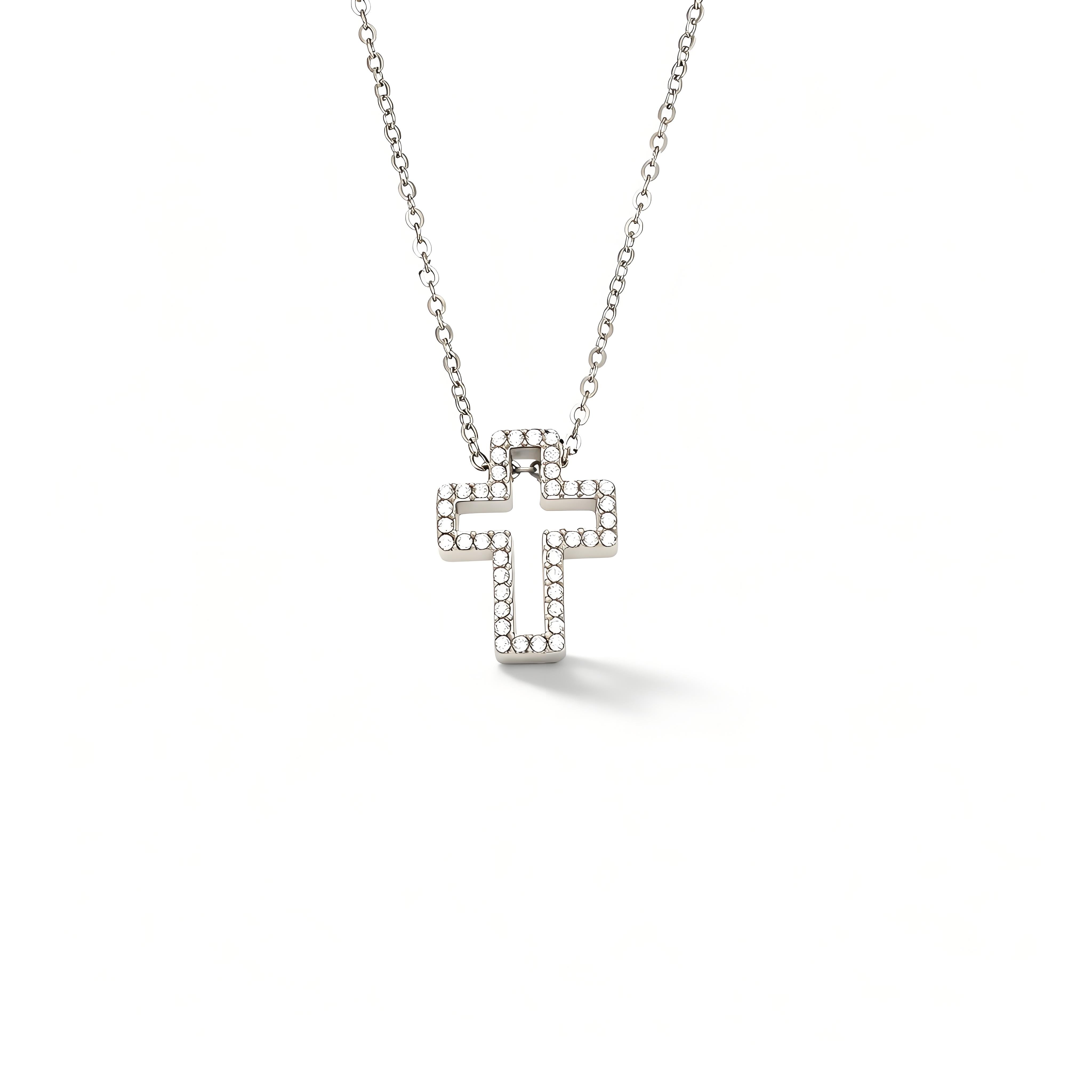Y-Layer Tiny Cross Bead Lariat Necklace - Moonix