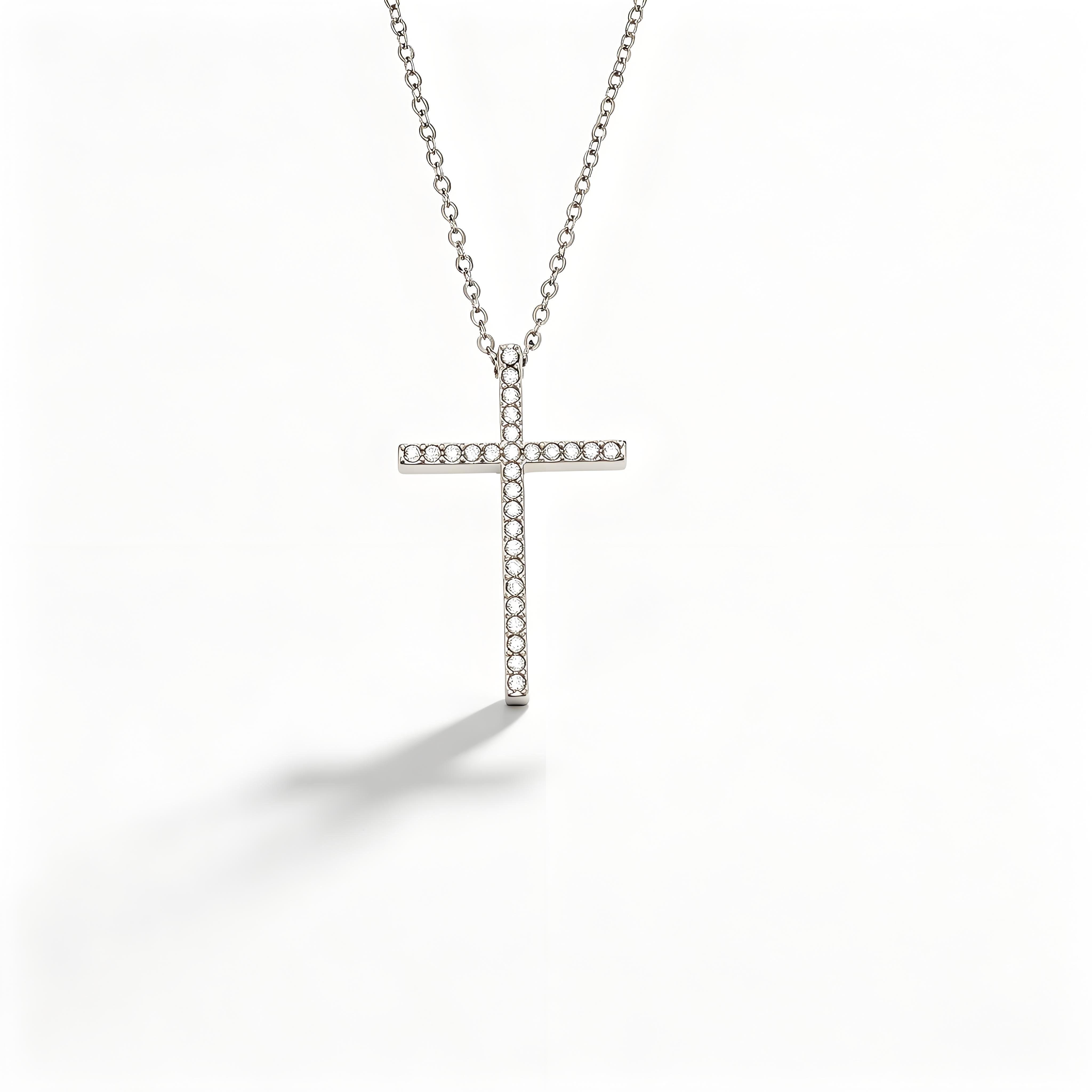 Y-Layer Tiny Cross Bead Lariat Necklace - Moonix