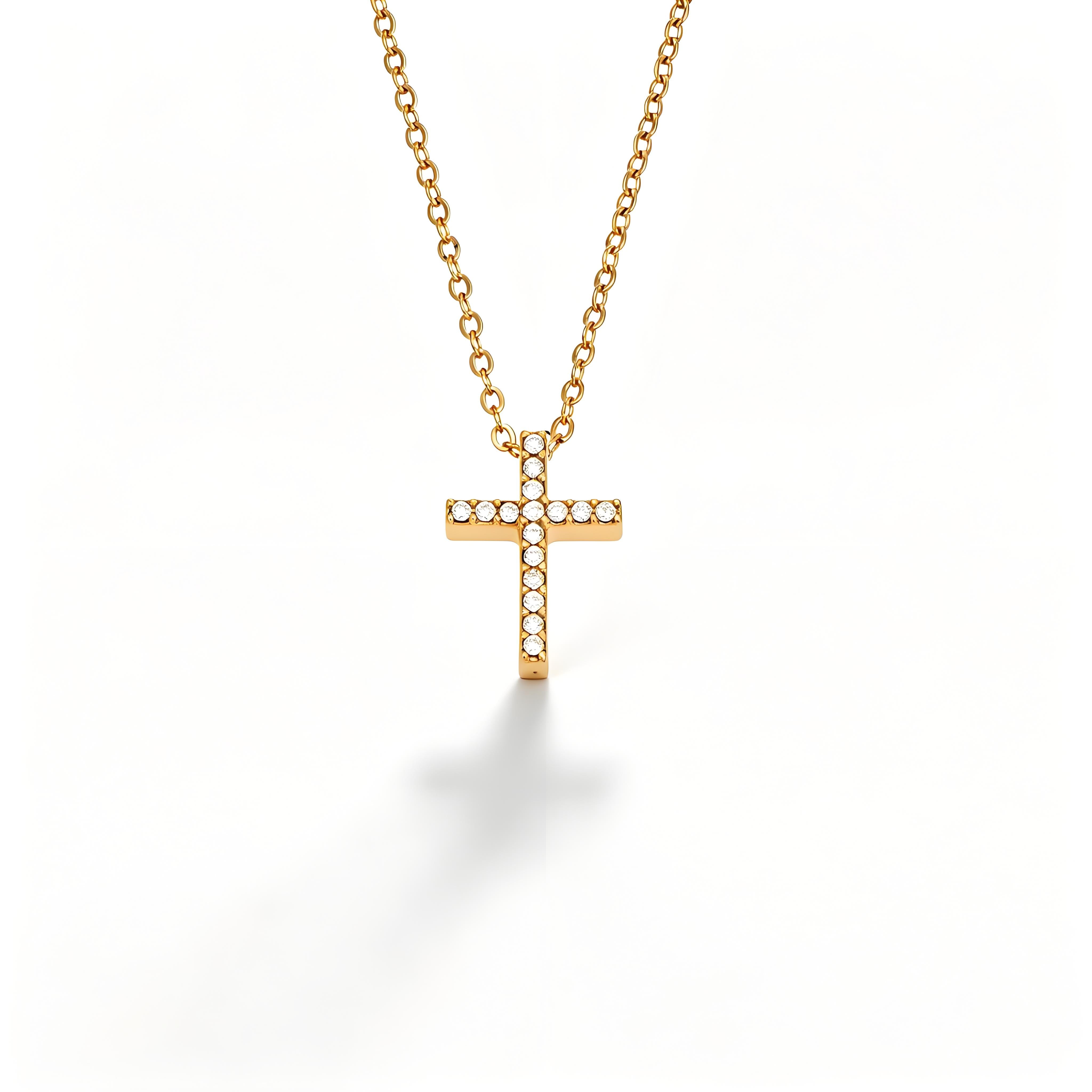 Y-Layer Tiny Cross Bead Lariat Necklace - Moonix