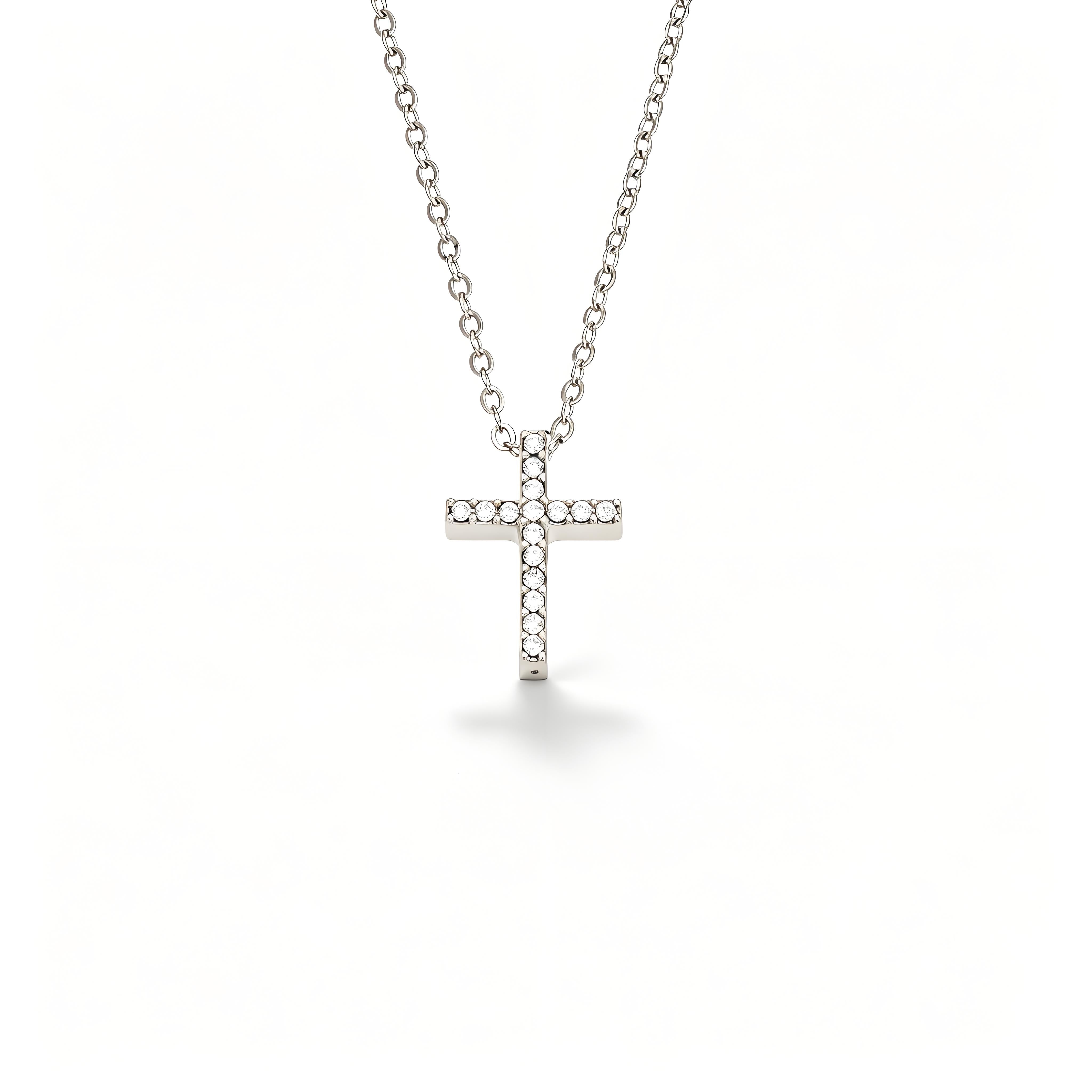 Y-Layer Tiny Cross Bead Lariat Necklace - Moonix